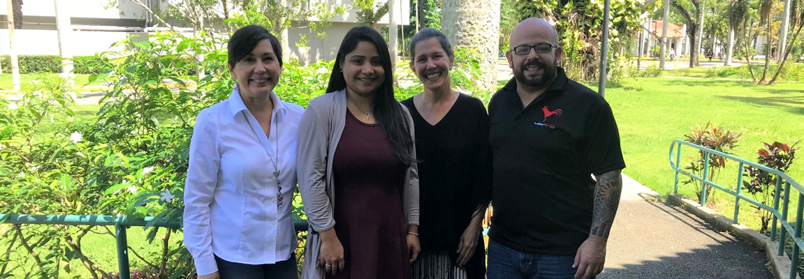 From left to right: Yvette Torres, M.A., Elaine Delgado Cruz, thesis advisor Aurora Lauzardo, Ph.D., and Alejandro Álvarez Nieves, Ph.D.