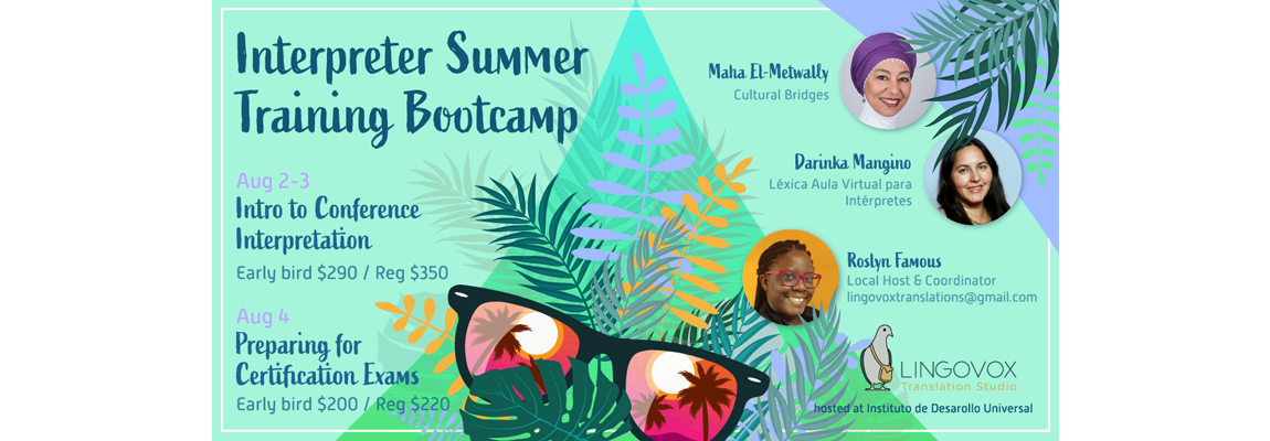 Invitación al taller Interpreter Training Summer Boot Camp de 2019 