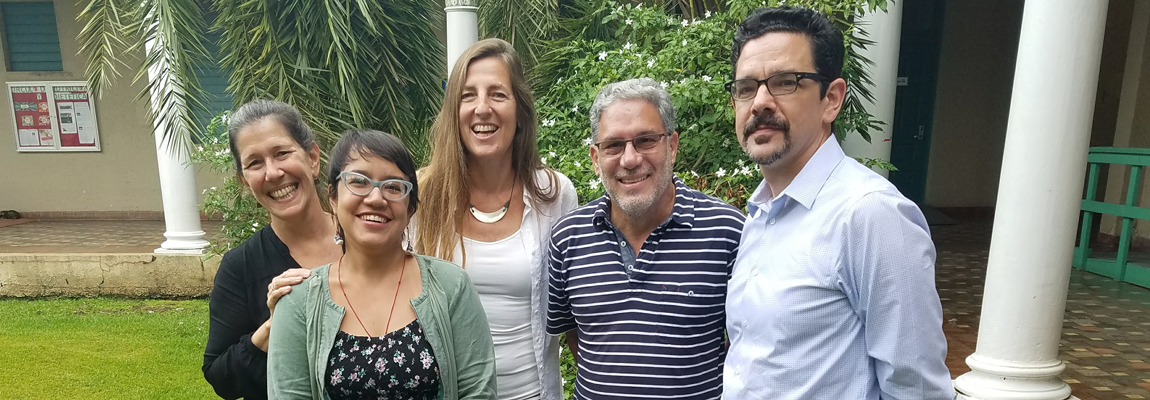 From left to right: Aurora Lauzardo, Ph. D., student Marcela Otero Costa, Maritza Stanchich, Ph. D., Carlos Pabón, Ph. D., and thesis advisor Don Walicek, Ph. D. 